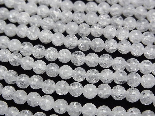 Cracked Crystal  Round 4mm 1strand beads (aprx.15inch/36cm)