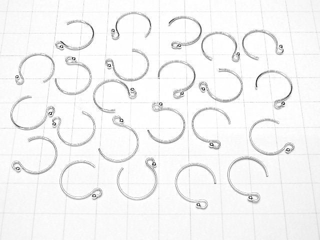Silver925 Earwire 14x13mm with round beads 2pairs (4 pieces)