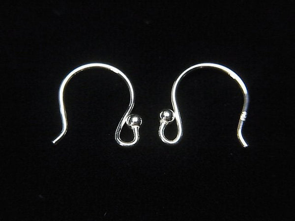 Silver925 Earwire 12x10mm with round balls  2pairs(4 pieces)