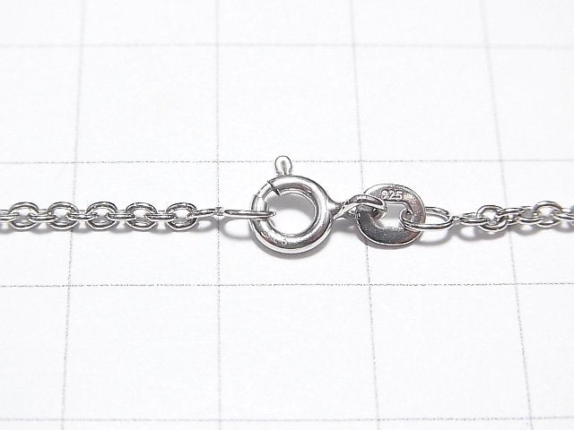 Silver925 Cable Chain 2mm Rhodium Plated [38cm][40cm][45cm][50cm][60cm] Necklace 1pc