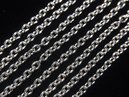 Silver925  Cable Chain  2.3mm Rhodium Plated  [18cm][38cm][40cm][45cm][50cm][60cm] 1pc