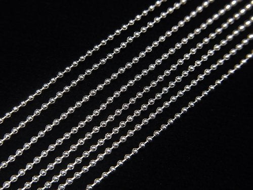 Silver925 Ball Chain 1mm Rhodium Plated [40cm][45cm][50cm] Necklace 1pc
