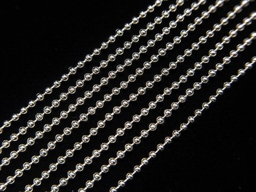 Silver925 Ball Chain 1.2mm Rhodium Plated [38cm][40cm][45cm][50cm] Necklace 1pc