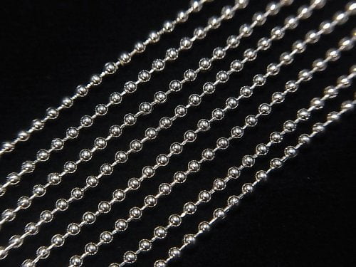 Silver925 Ball Chain 1.5mm Rhodium Plated [40cm][45cm][50cm] Necklace 1pc