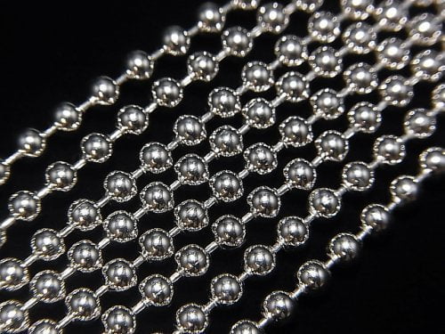 Silver925 Ball Chain 3mm Rhodium Plated [50cm][60cm] Necklace 1pc
