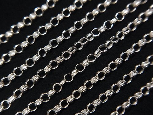 Silver925 Rolo Chain 2.5mm Rhodium Plated [40cm][45cm][50cm][60cm] Necklace 1pc