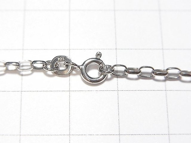 Silver925 Long Rolo Chain 2.5mm Rhodium Plated [40cm][45cm][50cm][60cm] Necklace 1pc