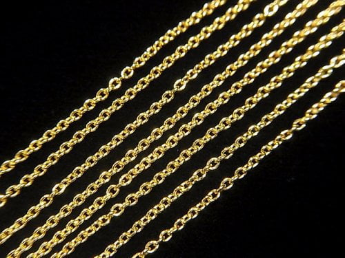 Silver925 Cable Chain 1.1mm 18KGP [38cm][40cm][45cm][50cm][60cm][75cm] Necklace 1pc
