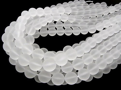 Frosted Quartz AAA Round 12mm half or 1strand beads (aprx.15inch/36cm)