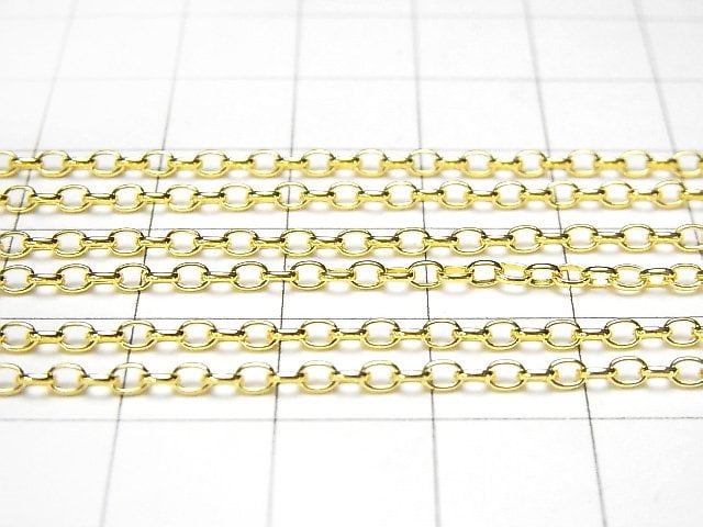 Silver925 Long Rolo Chain Necklace 2mm 18KGP [38cm][40cm][45cm][50cm][60cm] Necklace 1pc