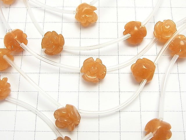 [Video] Orange Aventurine Rose 12mm 1strand beads (aprx.14inch/34cm)