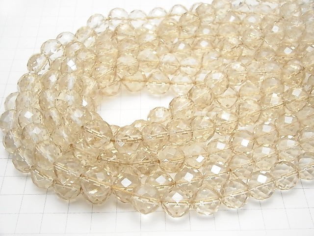 Champagne Aura Crystal Quartz AAA 64Faceted Round 12mm half or 1strand beads (aprx.15inch/38cm)