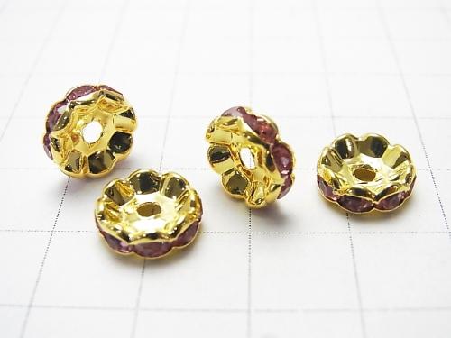 Asfor Roundel [light rose x gold] flower pattern 4-10 mm 100 pcs $9.79