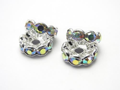 Asfor Roundel [Crystal ABx Silver] Flower 4-10mm 100pcs $9.79