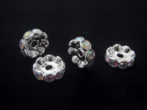 Asfor Roundel [Crystal ABx Silver] Flower 4-10mm 100pcs $9.79