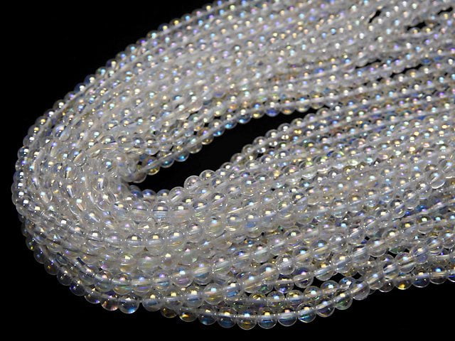 [Video] Aqua Crystal Round 4mm 1strand beads (aprx.15inch / 38cm)