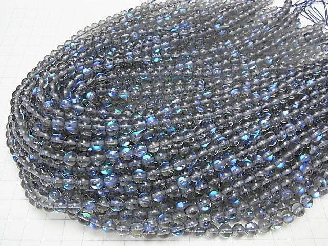 [Video]Blue Luna Flash Round 6mm 1strand beads (aprx.15inch/36cm)