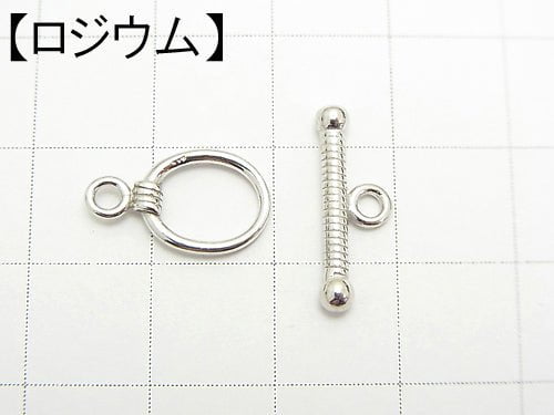 Silver925 Oval Toggle 10x9mm [Pure Silver Finish][Rhodium Plated][18KGP] 1pair