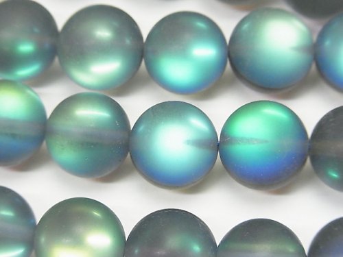 Frost Blue Luna Flash Round 12mm 1strand beads (aprx.15inch/36cm)