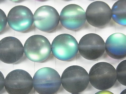 Frost Blue Luna Flash Round 12mm 1strand beads (aprx.15inch/36cm)