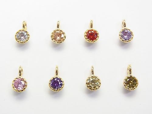 New color appearance! 8 color deployment Cubic Zirconia charm (gold) 5 x 5 x 3 mm 1 pc $0.99