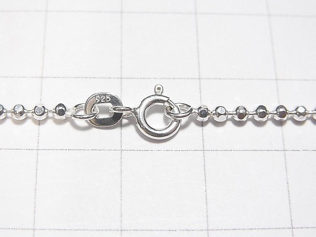 Silver925 Cut Ball Chain 2mm Pure Silver Finish [38cm][40cm][45cm][50cm] Necklace 1pc