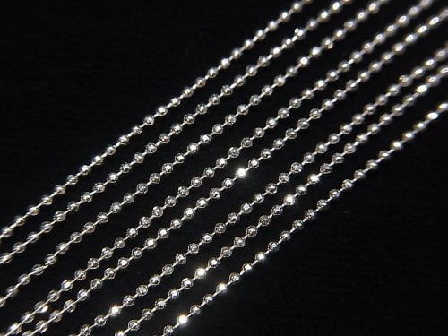 Silver925 Cut Ball Chain 1.0mm Rhodium Plated [40cm][45cm][50cm] Necklace 1pc