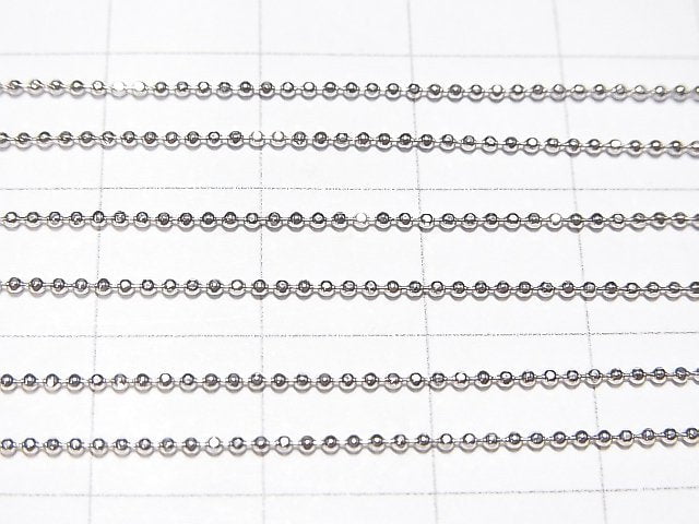 Silver925 Cut Ball Chain 1.0mm Rhodium Plated [40cm][45cm][50cm] Necklace 1pc