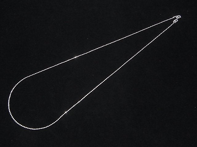 Silver925 Cut Ball Chain 1.2mm Rhodium Plated [38cm][40cm][45cm][50cm] Necklace 1pc