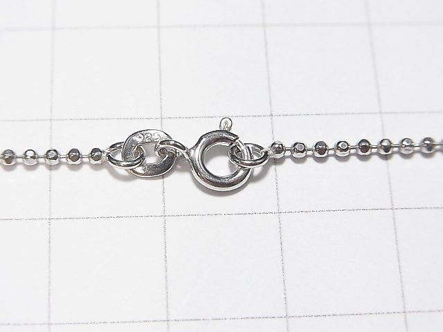 Silver925 Cut Ball Chain 1.5mm Rhodium Plated [38cm][40cm][45cm][50cm] Necklace 1pc