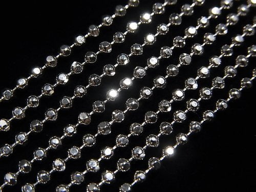 Silver925 Cut Ball Chain 2mm Rhodium Plated [38cm][40cm][45cm][50cm] Necklace 1pc