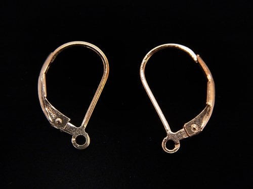14KGF Pink Gold Filled Earrings French Hook (Lever Back) 15x10mm 1pair