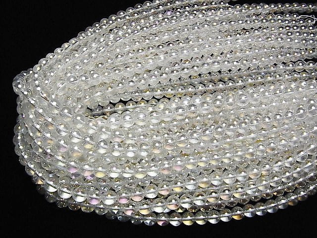 [Video] Aqua Crystal Round 7mm half or 1strand beads (aprx.15inch/37cm)