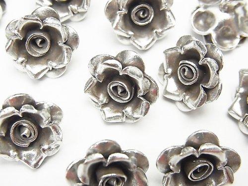 Karen Hill Tribe silver rose ornaments charm 13 x 13 x 5 mm 1 pc