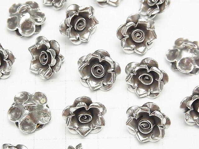 Karen Hill Tribe silver rose ornaments charm 13 x 13 x 5 mm 1 pc