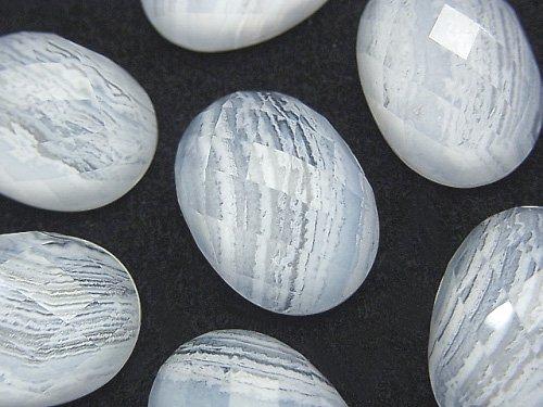 Blue Lace Agate x Crystal AAA Faceted Cabochon [10 x 8] [14 x 10] [16 x 12] [18 x 13] 1 pc-
