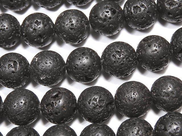 Black Lava Round 10mm 1strand beads (aprx.15inch / 36cm)