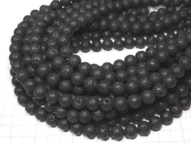 Black Lava Round 10mm 1strand beads (aprx.15inch / 36cm)
