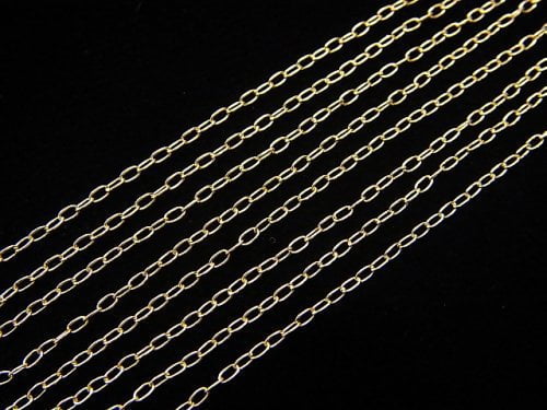 [K10 Yellow Gold] Bracelet Long Cable Chain 1pc beads (aprx.7inch/17cm)
