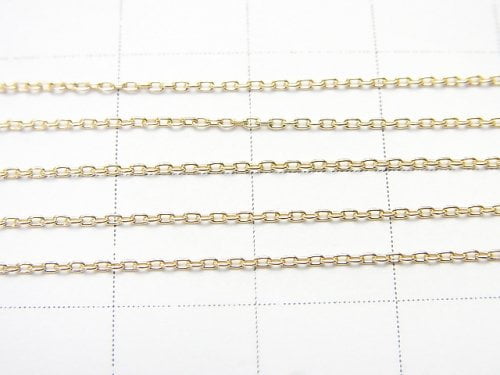 [K10 Yellow Gold] Bracelet Cable Chain 1pc beads (aprx.7inch/17cm)