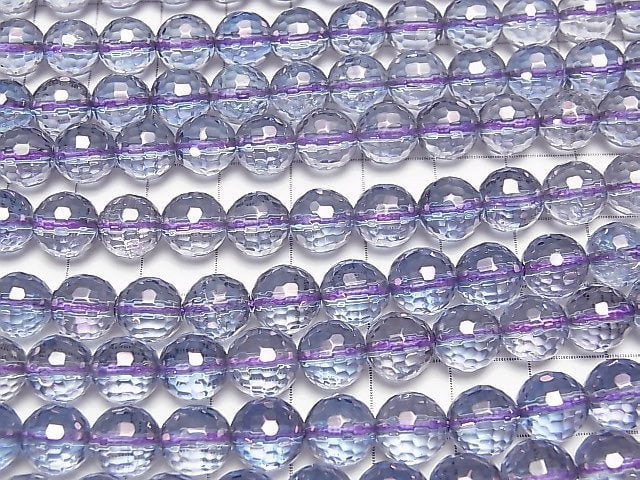 [Video]Cosmo Aura Crystal Quartz 128Faceted Round 8mm half or 1strand beads (aprx.15inch/38cm)