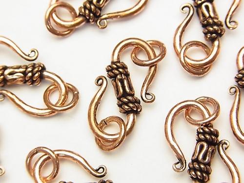 Design with Copper Jump Ring S Hook 21x11x3mm Oxidized Finish 4pcs $2.79