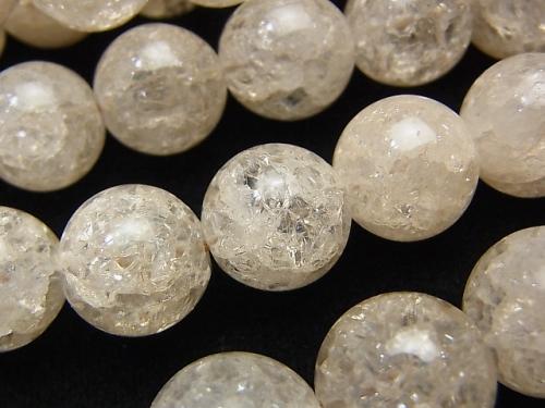 Cracked champagne color quartz AAA Round 14mm half or 1strand (aprx.15inch / 36cm)