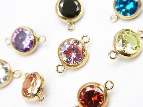 Available in 8 colors! 14KGF Charm w/CZ Both Side 11x7x3.5mm 1pc