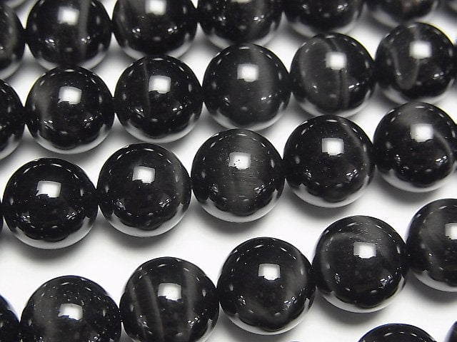 [Video] Black Tiger's Eye AAA Round 10mm 1/4 or 1strand beads (aprx.15inch/36cm)