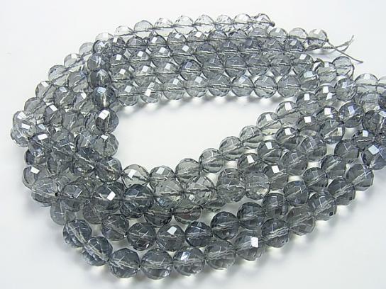 Silver flash Twist 72 Faceted Round 12 mm half or 1 strand (aprx.15 inch / 38 cm)