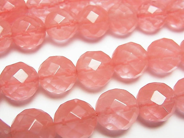 1strand $5.79! Cherry Quartz Glass  64Faceted Round 10mm 1strand beads (aprx.15inch/36cm)