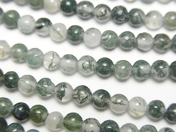 Moss Agate  Round 4mm 1strand beads (aprx.15inch/38cm)