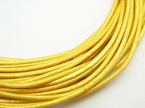 Europe Leather Cord Round wire [1.5mm] gold 1rool (10m)