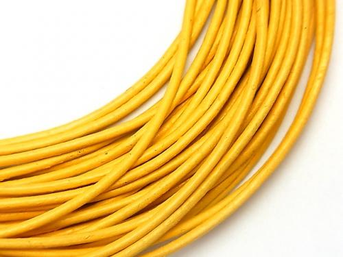 Europe Leather Cord Round wire [1.5 mm] Macaron lemon 1 rool (10 m)